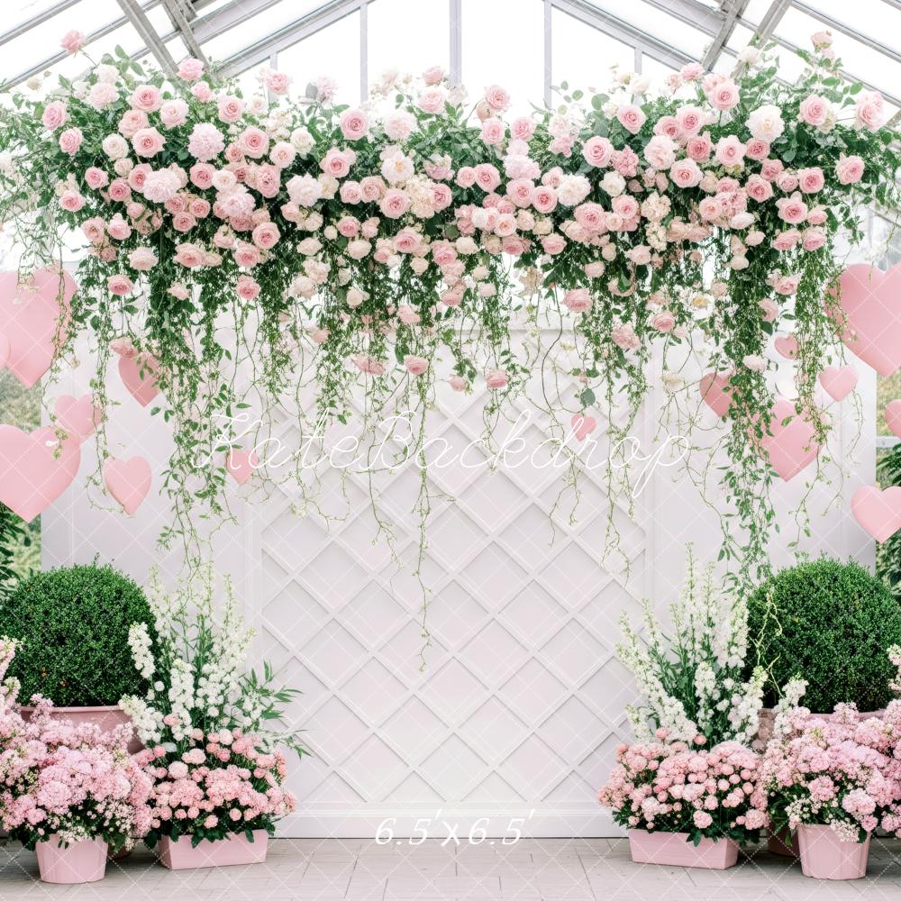 Kate Spring Pink Roses Greenhouse Backdrop Designed by Patty Robert - Image 2