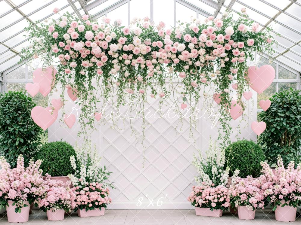 Kate Spring Pink Roses Greenhouse Backdrop Designed by Patty Robert - Image 3