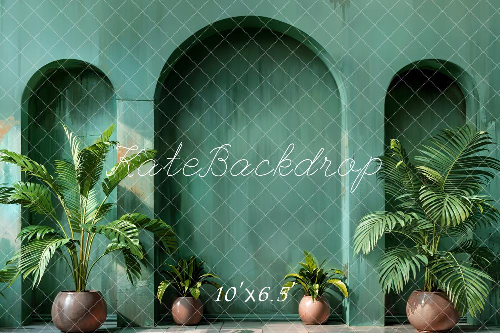 Kate Spring Plant Dark Green Arched Wall Backdrop Designed by Emetselch - Image 4