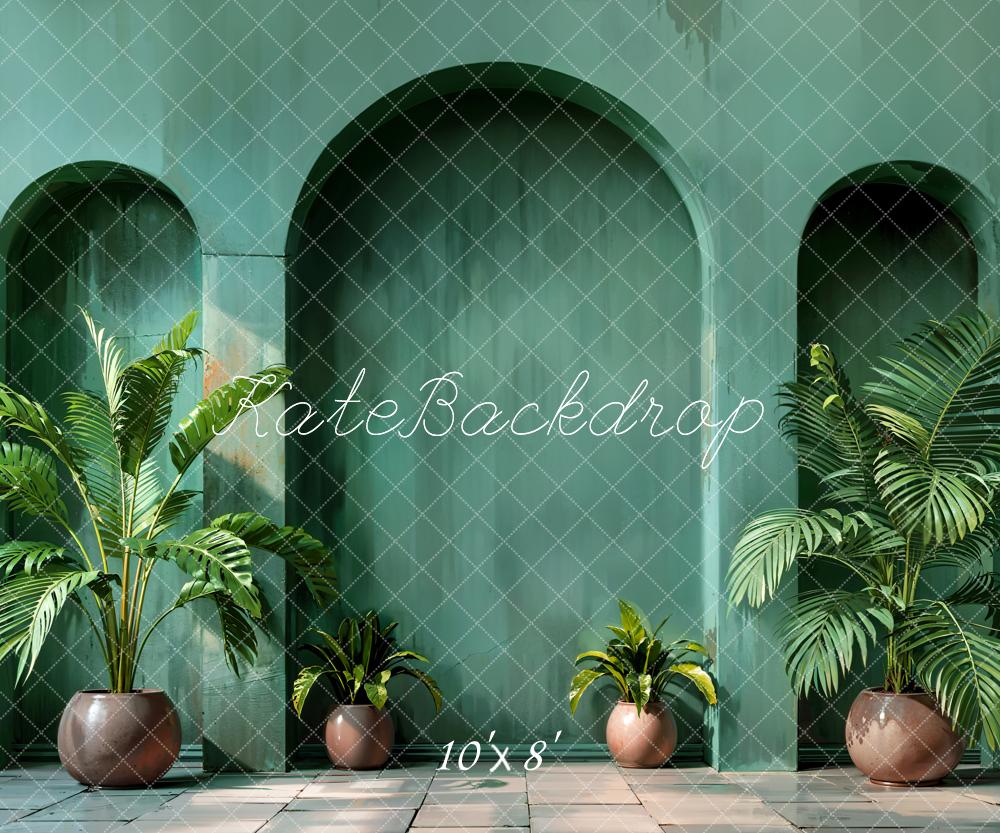 Kate Spring Plant Dark Green Arched Wall Backdrop Designed by Emetselch - Image 5