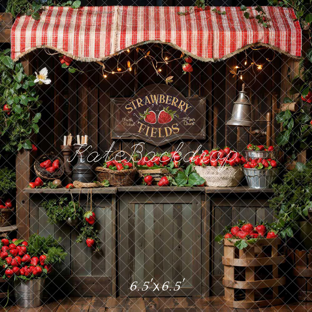 Kate Spring Plant Strawberry Field Backdrop Designed by Emetselch - Image 3