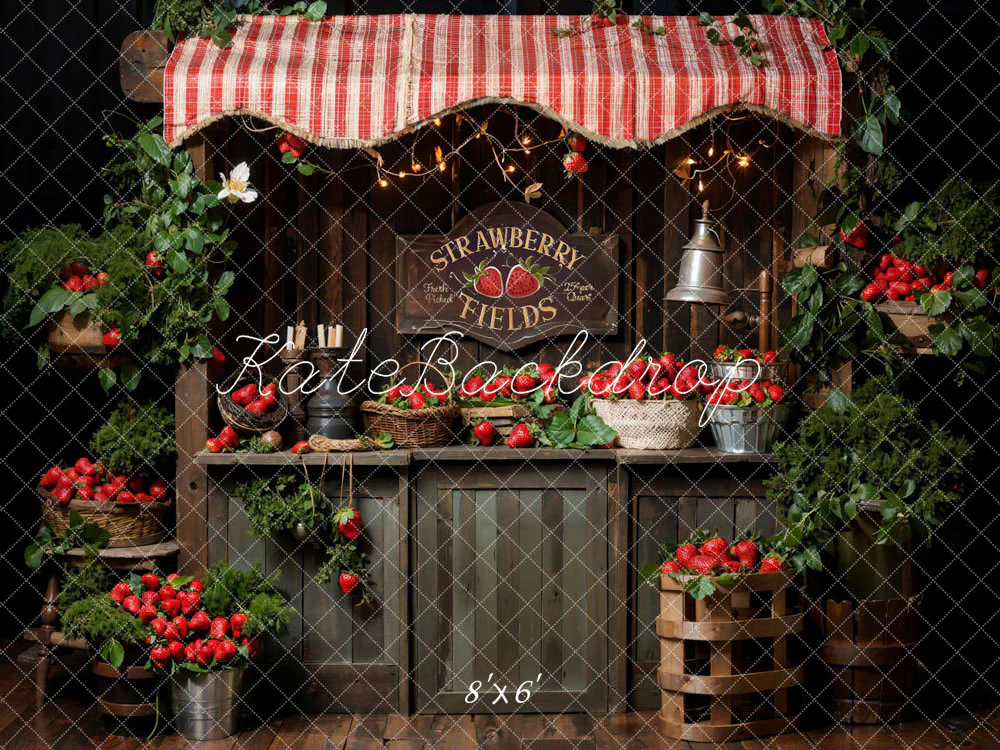 Kate Spring Plant Strawberry Field Backdrop Designed by Emetselch - Image 4