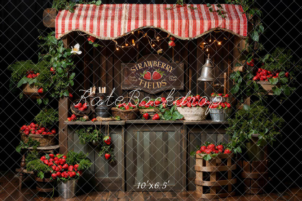 Kate Spring Plant Strawberry Field Backdrop Designed by Emetselch - Image 5