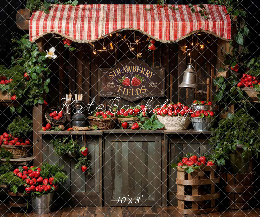 Kate Spring Plant Strawberry Field Backdrop Designed by Emetselch - Image 6