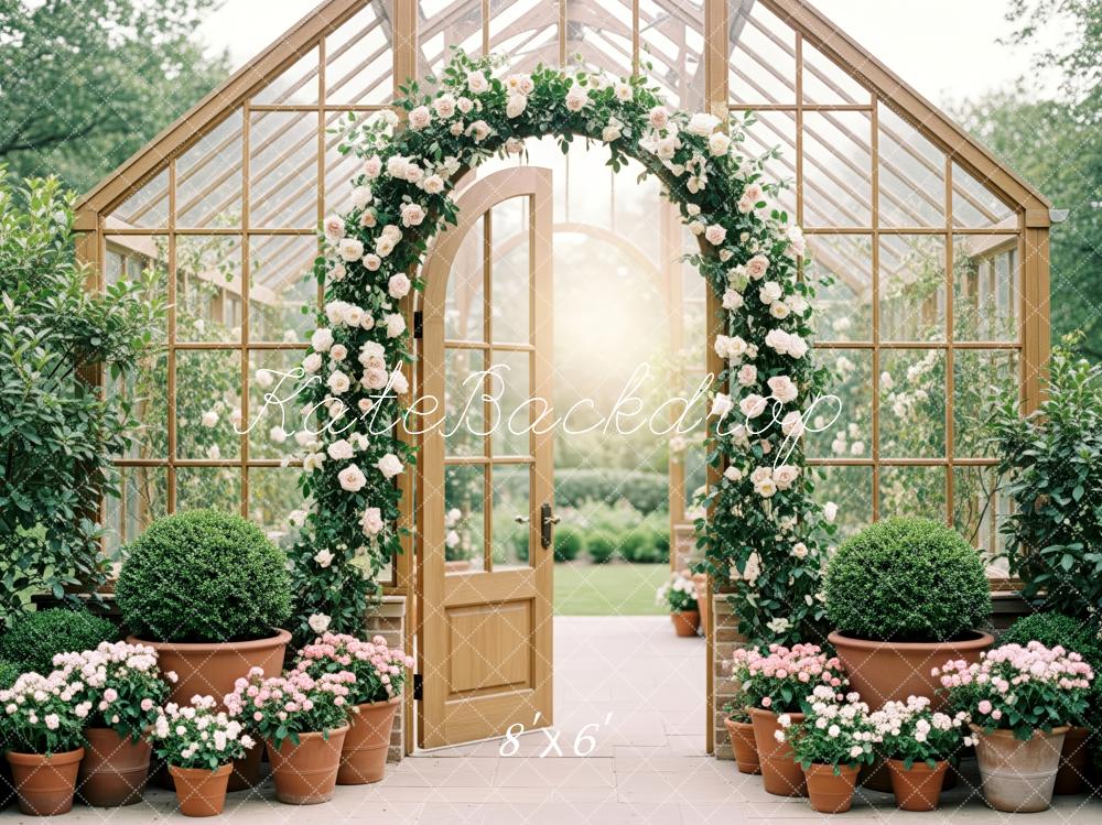 Kate Spring Potted Plants Glasshouse Backdrop Designed by Patty Robert - Image 3