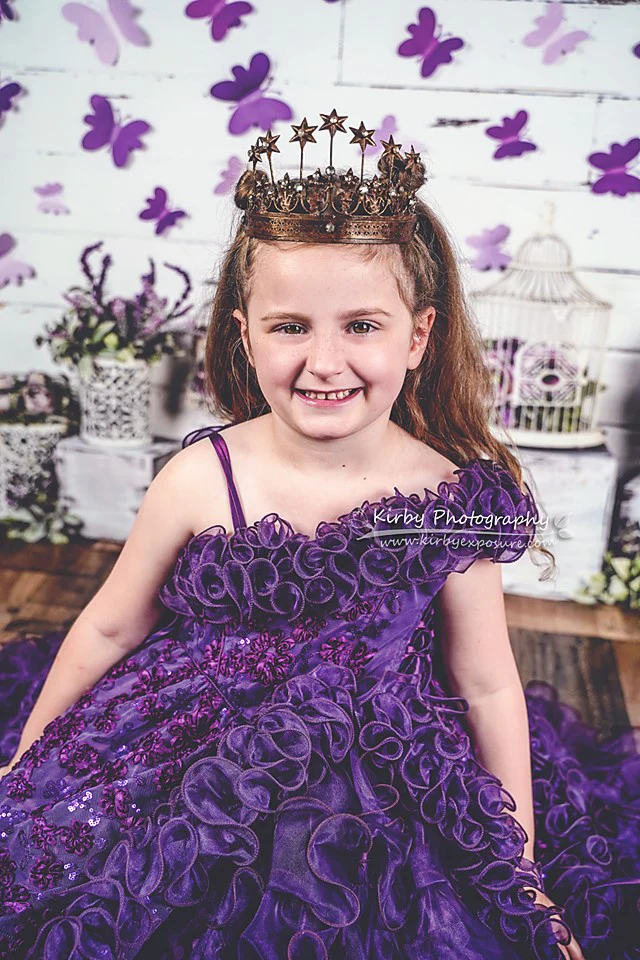 Kate Spring Purple Butterfly Plants White Wall Backdrop Designed By Arica Kirby - Image 4