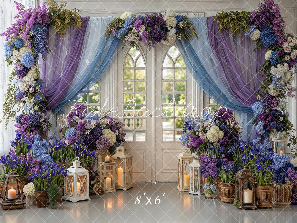 Kate Spring Purple Drapes Lanterns Backdrop Designed by Emetselch - Image 3