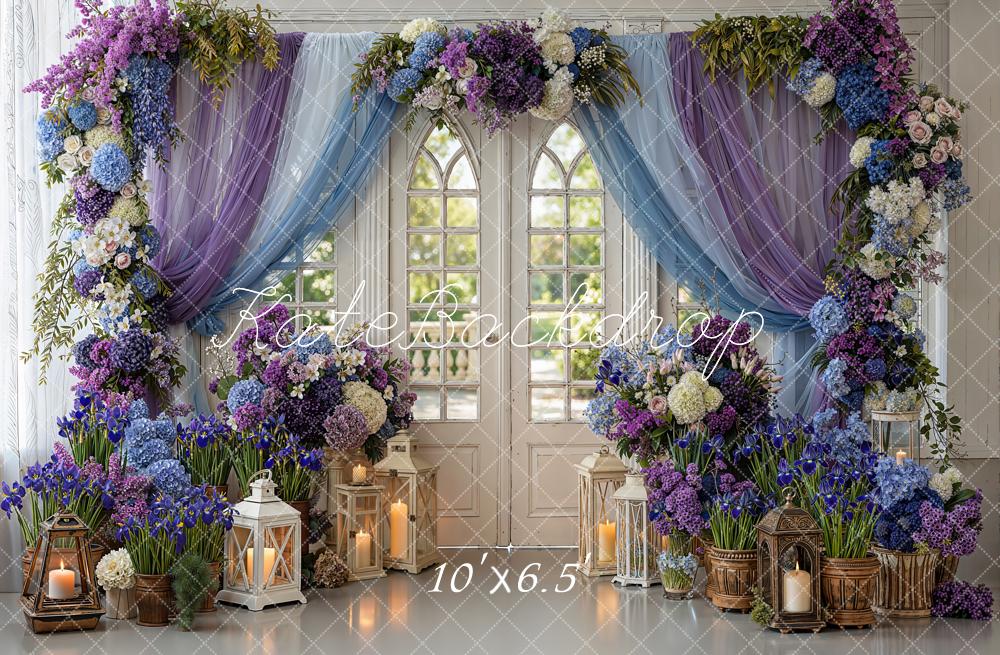 Kate Spring Purple Drapes Lanterns Backdrop Designed by Emetselch - Image 4