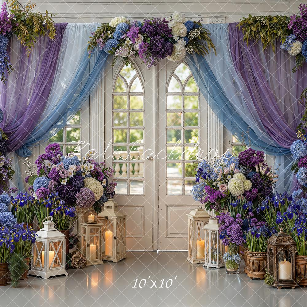 Kate Spring Purple Drapes Lanterns Backdrop Designed by Emetselch - Image 7