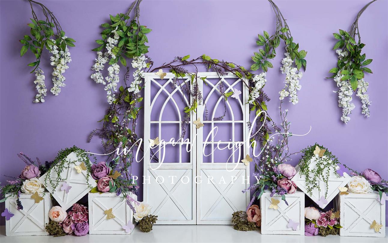 Kate Spring Purple Floral Backdrop Designed by Megan Leigh Photography - Image 2