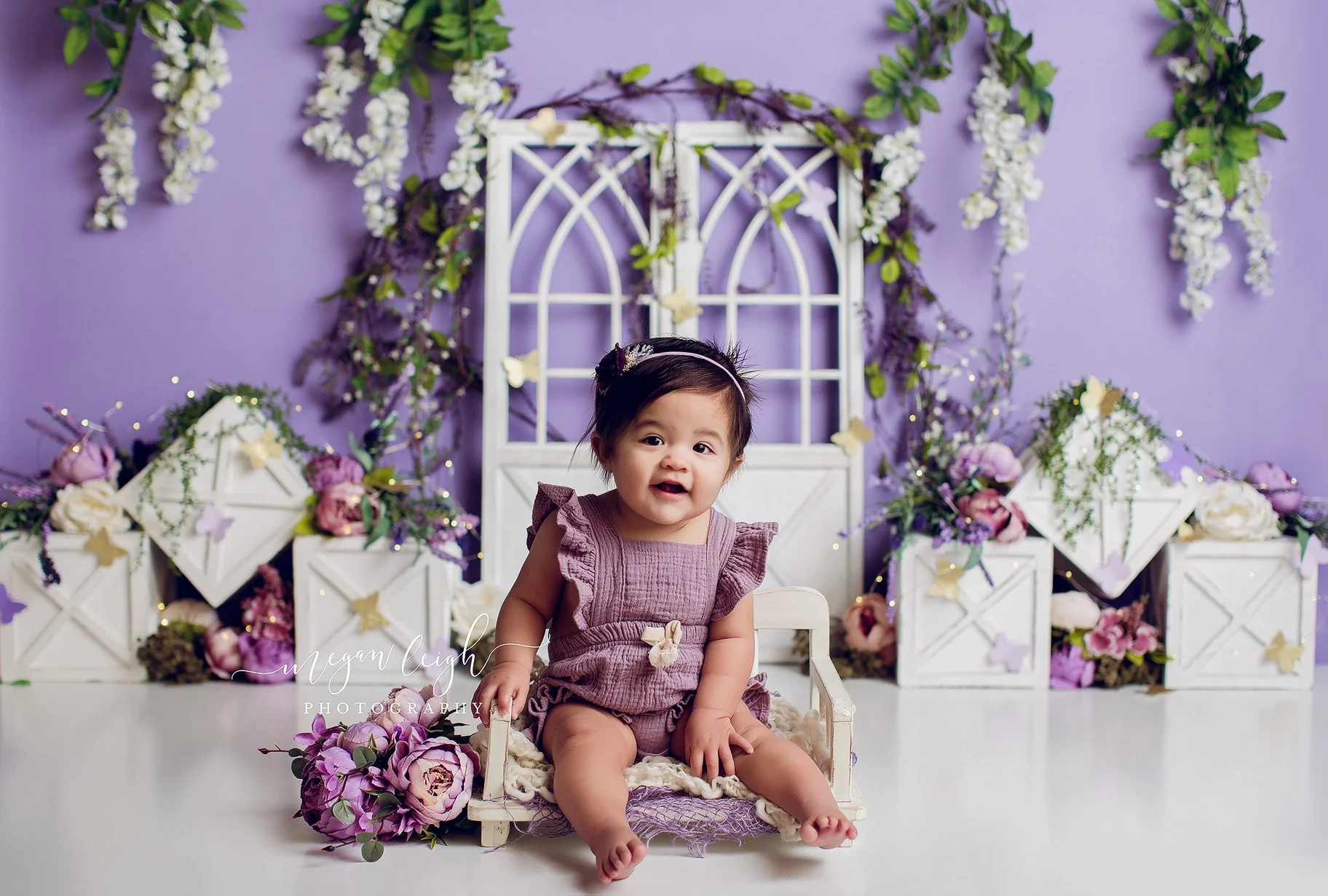 Kate Spring Purple Floral Backdrop Designed by Megan Leigh Photography - Image 3