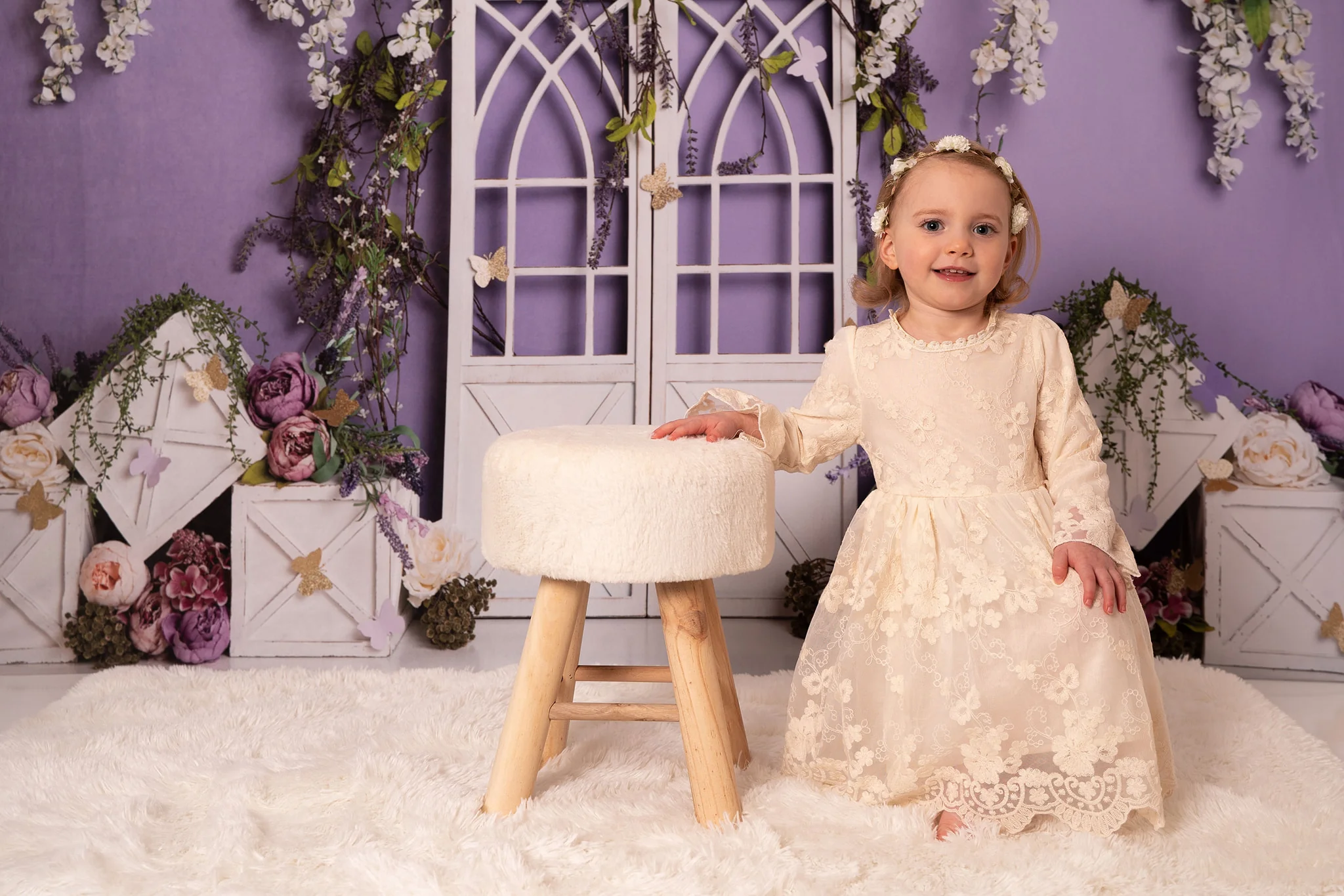 Kate Spring Purple Floral Backdrop Designed by Megan Leigh Photography - Image 6