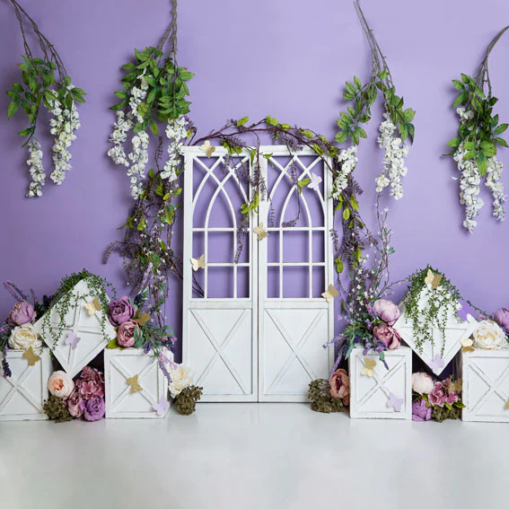 Kate Spring Purple Floral Backdrop Designed by Megan Leigh Photography - Image 7