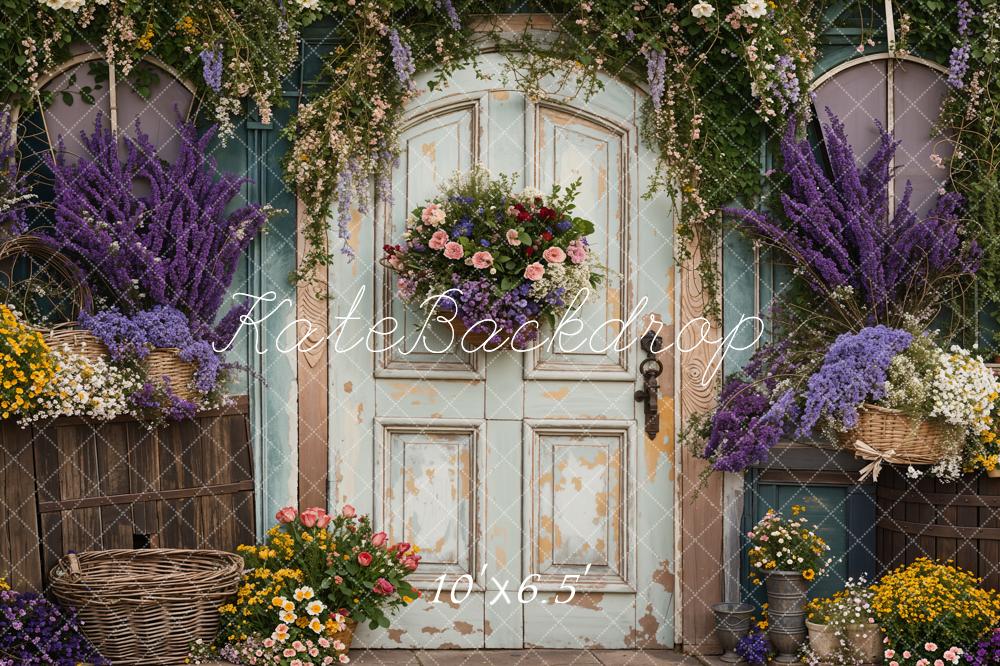 Kate Spring Purple Lavender Flower Door Backdrop Designed by Emetselch - Image 4