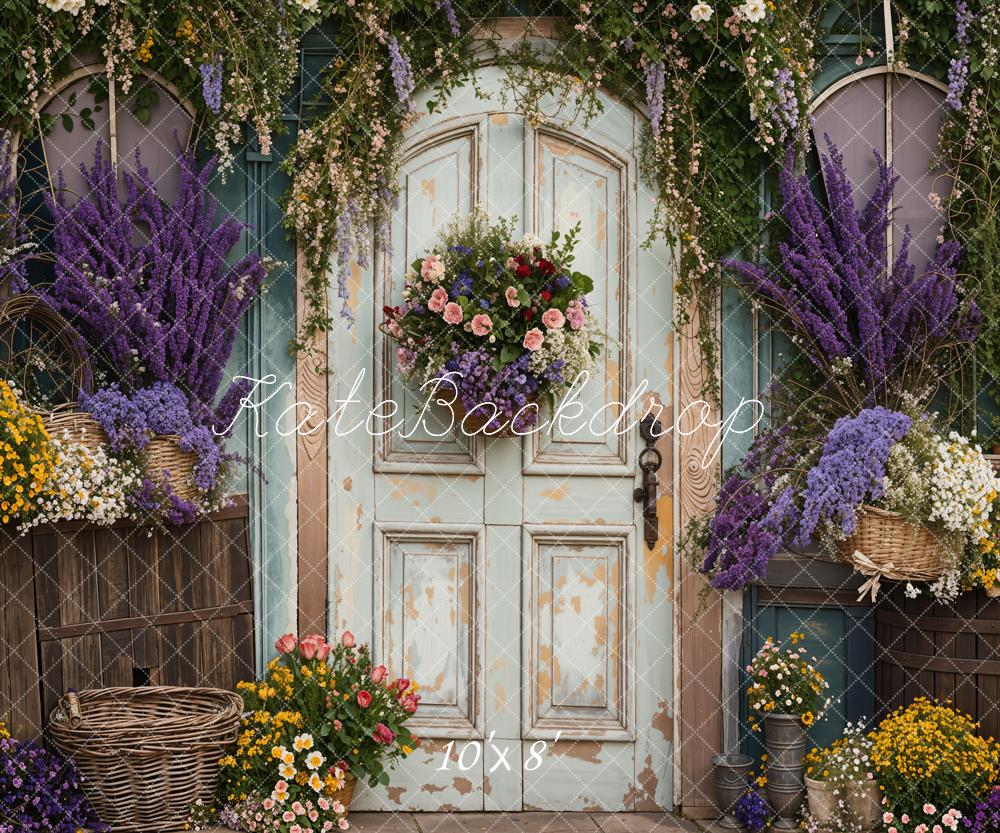 Kate Spring Purple Lavender Flower Door Backdrop Designed by Emetselch - Image 5