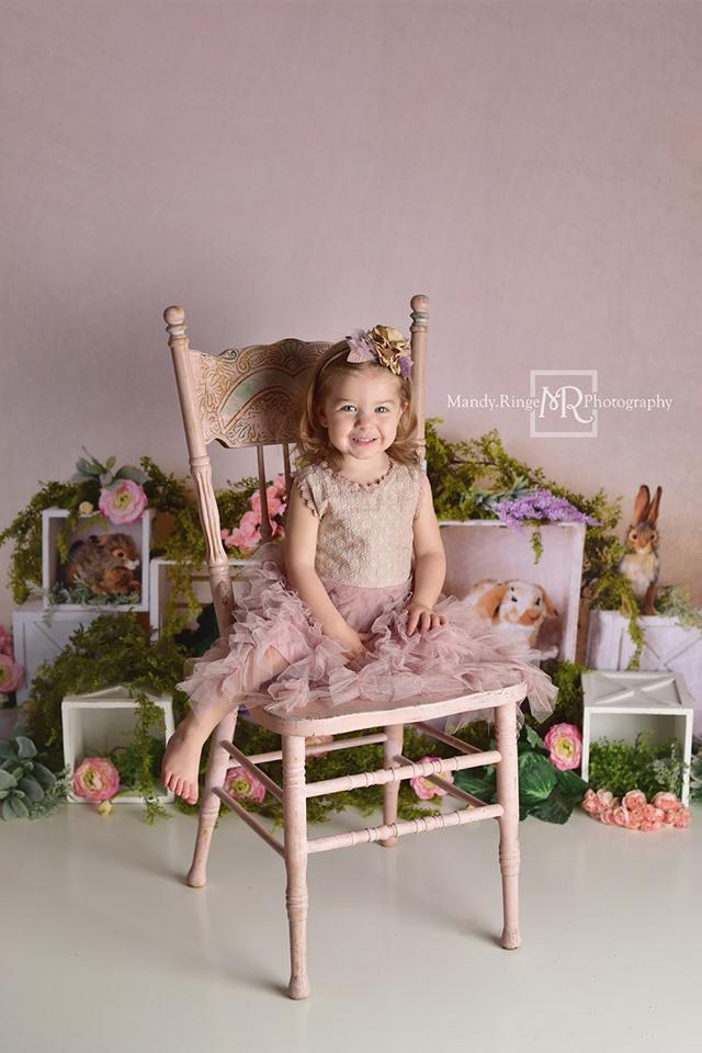 Kate Spring Rabbits Flowers Easter Backdrop Designed by Mandy Ringe Photography - Image 5