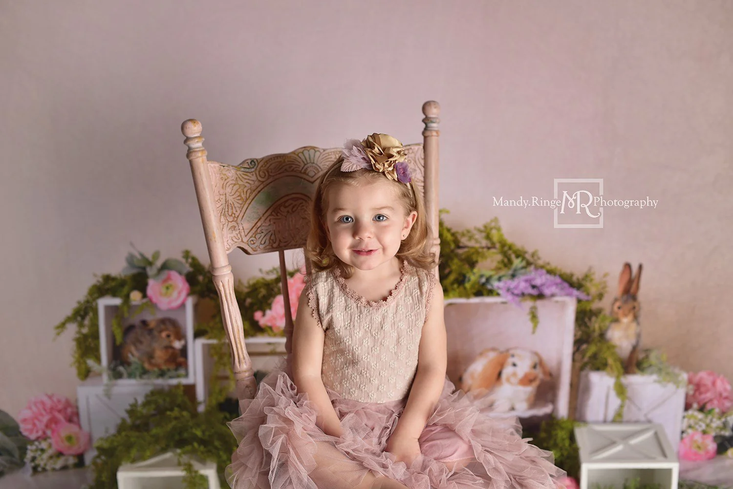 Kate Spring Rabbits Flowers Easter Backdrop Designed by Mandy Ringe Photography - Image 6