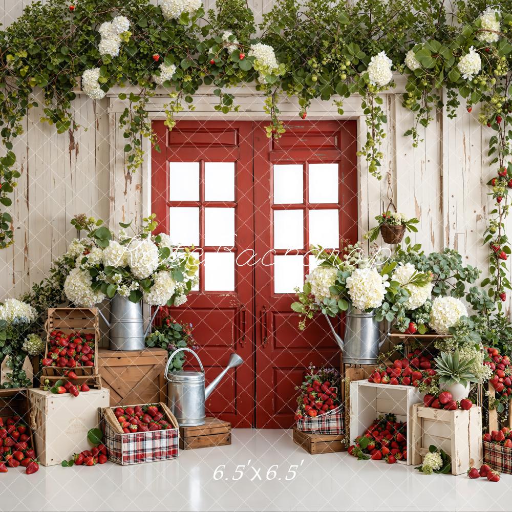 Kate Spring Red Door Strawberries Backdrop Designed by Emstselch - Image 2