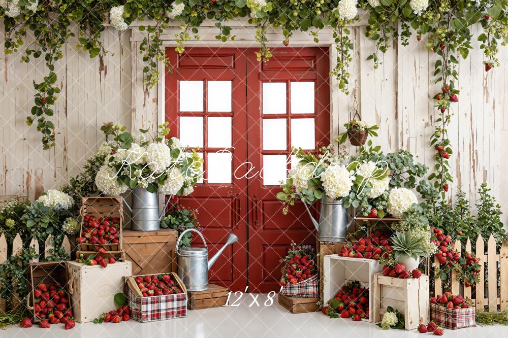 Kate Spring Red Door Strawberries Backdrop Designed by Emstselch - Image 8