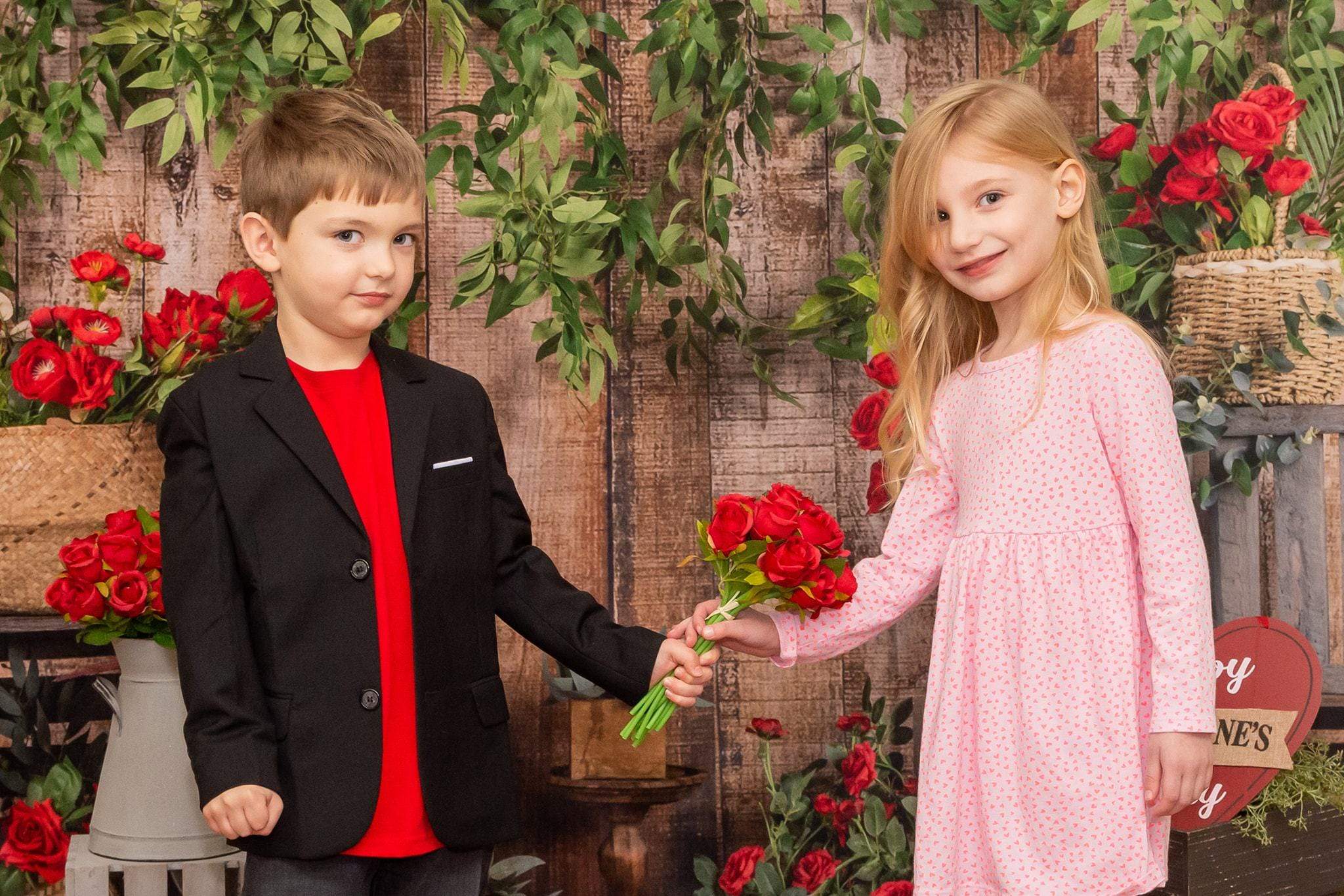 Kate Spring Red Flower Valentine Backdrop Designed by Jia Chan Photography