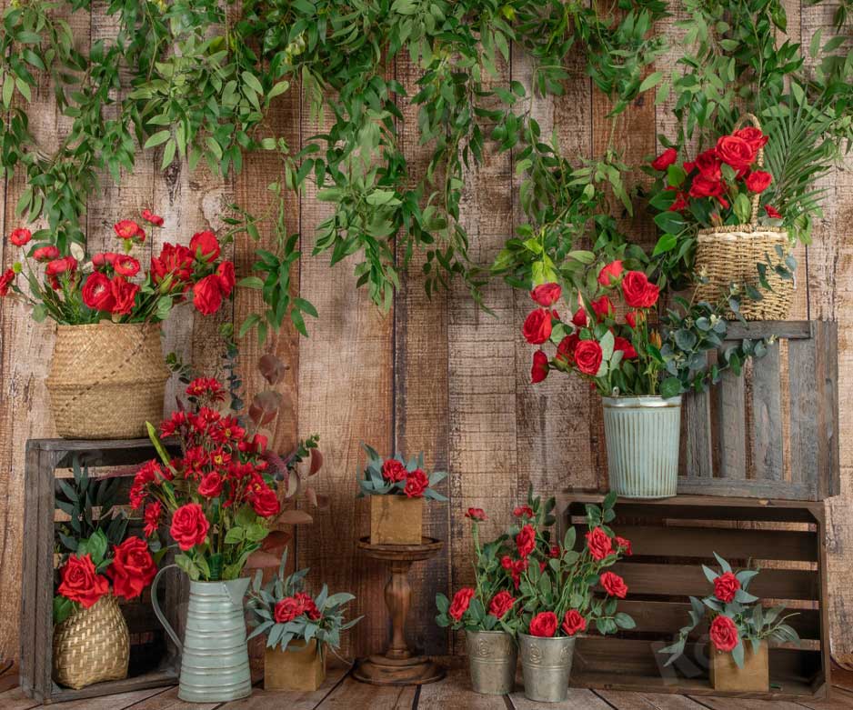 Kate Spring Red Flower Valentine Backdrop Designed by Jia Chan Photography - Image 3