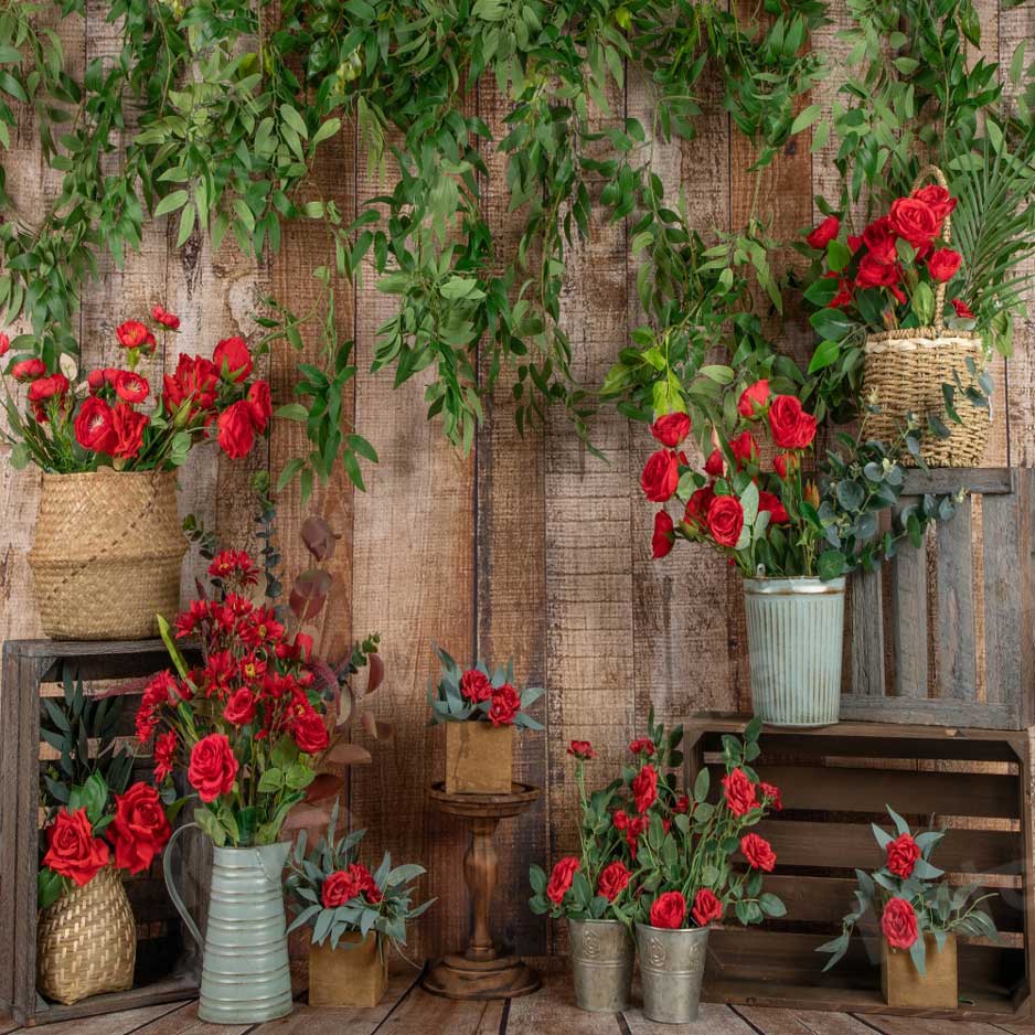Kate Spring Red Flower Valentine Backdrop Designed by Jia Chan Photography - Image 4