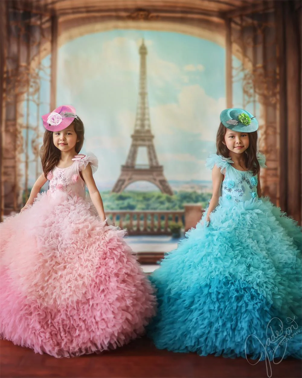 Kate Spring Retro Beige Balcony Paris Tower Backdrop Designed by Emetselch - Image 3