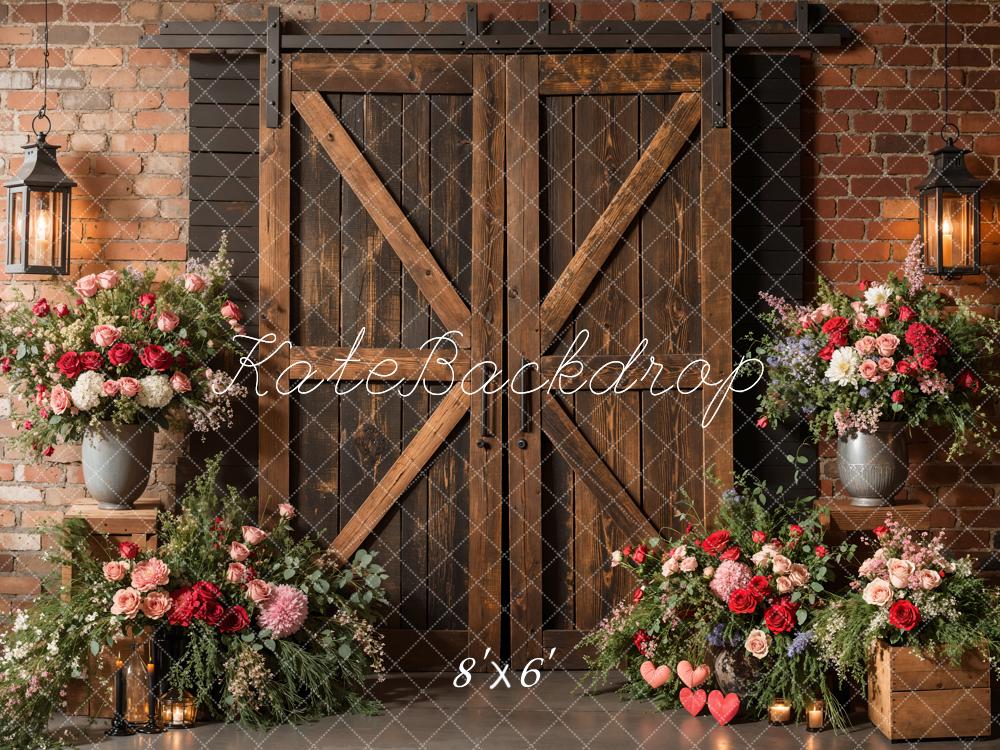 Kate Spring Rustic Barn Door Floral Backdrop Designed by Emetselch - Image 3