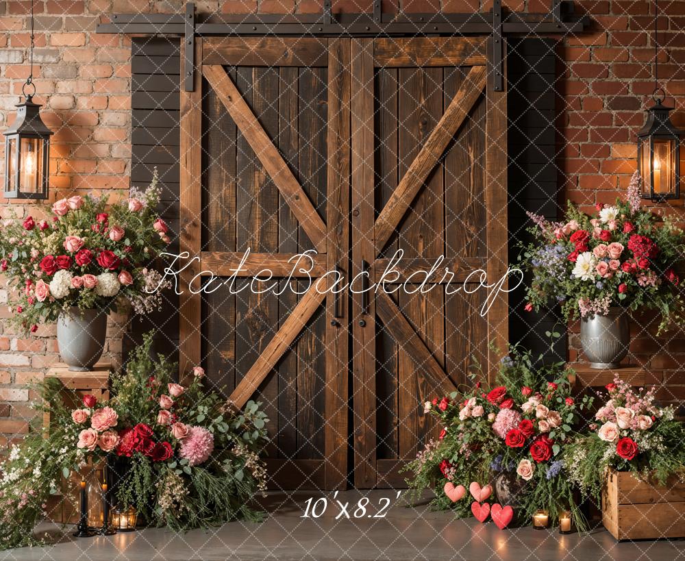 Kate Spring Rustic Barn Door Floral Backdrop Designed by Emetselch - Image 5