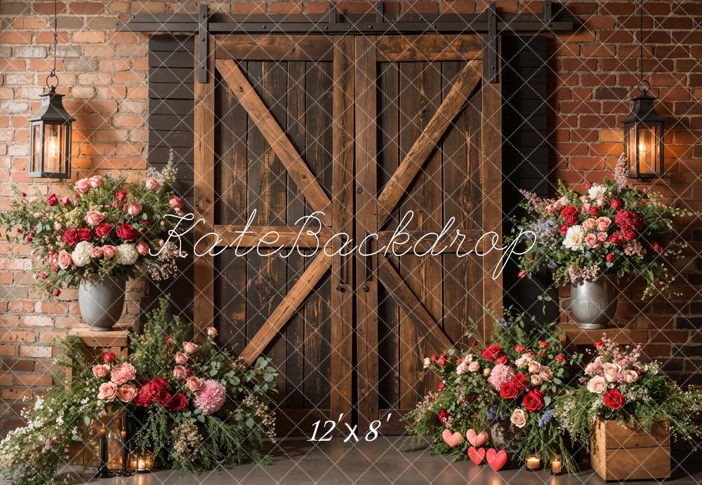 Kate Spring Rustic Barn Door Floral Backdrop Designed by Emetselch - Image 6
