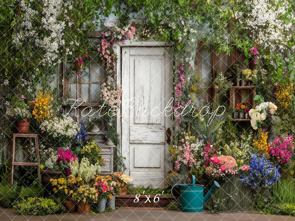 Kate Spring Rustic Door Garden Backdrop Designed by Angela Marie Photography - Image 3