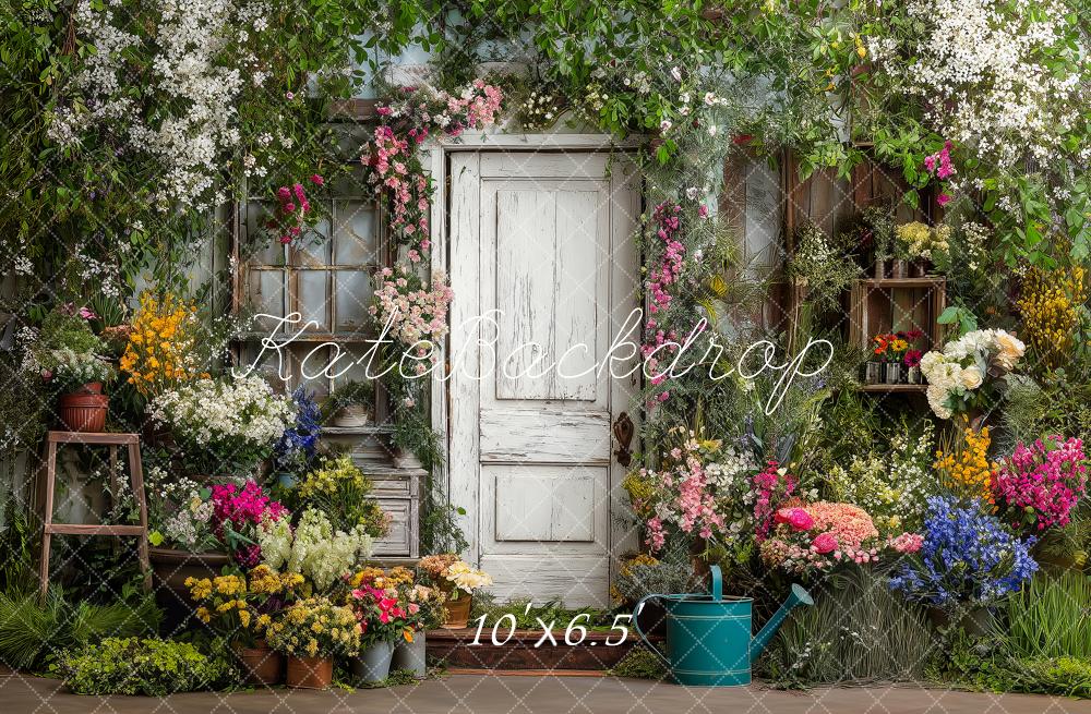 Kate Spring Rustic Door Garden Backdrop Designed by Angela Marie Photography - Image 4