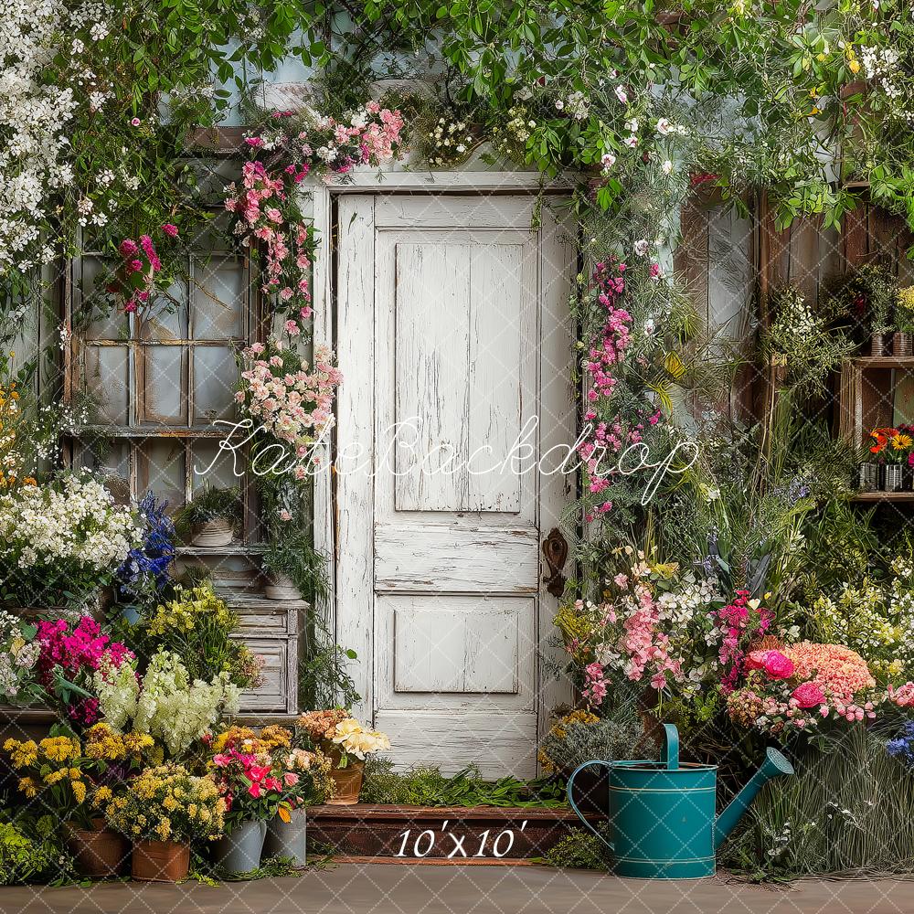 Kate Spring Rustic Door Garden Backdrop Designed by Angela Marie Photography - Image 7