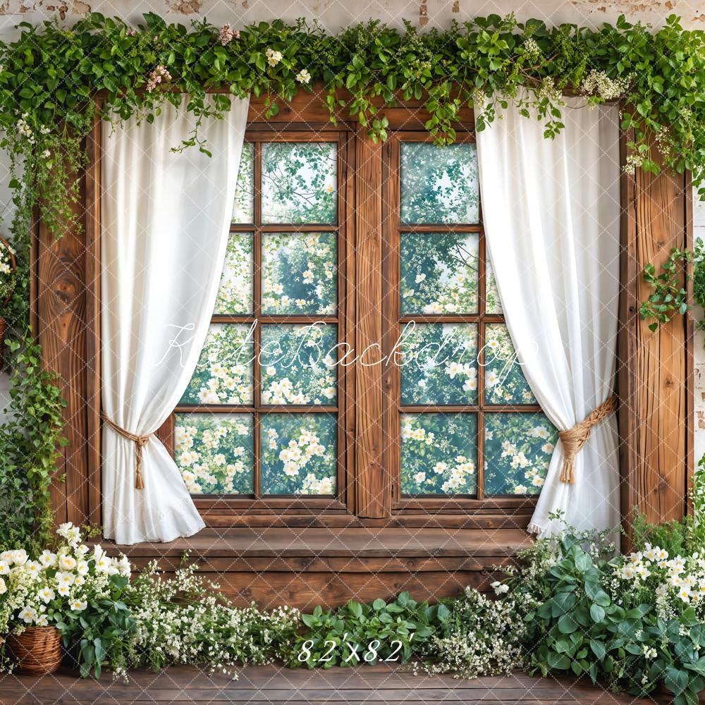 Kate Spring Rustic Window White Curtain Backdrop Designed by Emetselch - Image 5