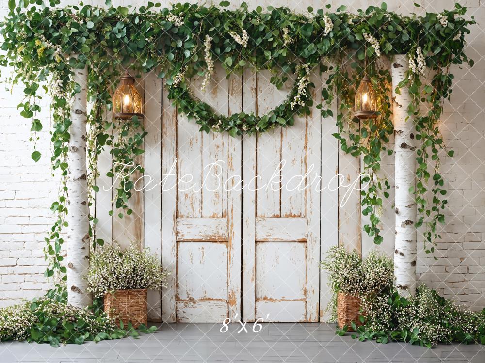 Kate Spring Rustic Wooden Floral Door Backdrop Designed by Emetselch - Image 3
