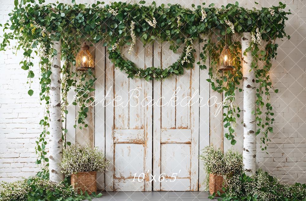 Kate Spring Rustic Wooden Floral Door Backdrop Designed by Emetselch - Image 4