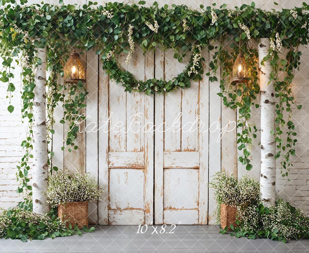 Kate Spring Rustic Wooden Floral Door Backdrop Designed by Emetselch - Image 5