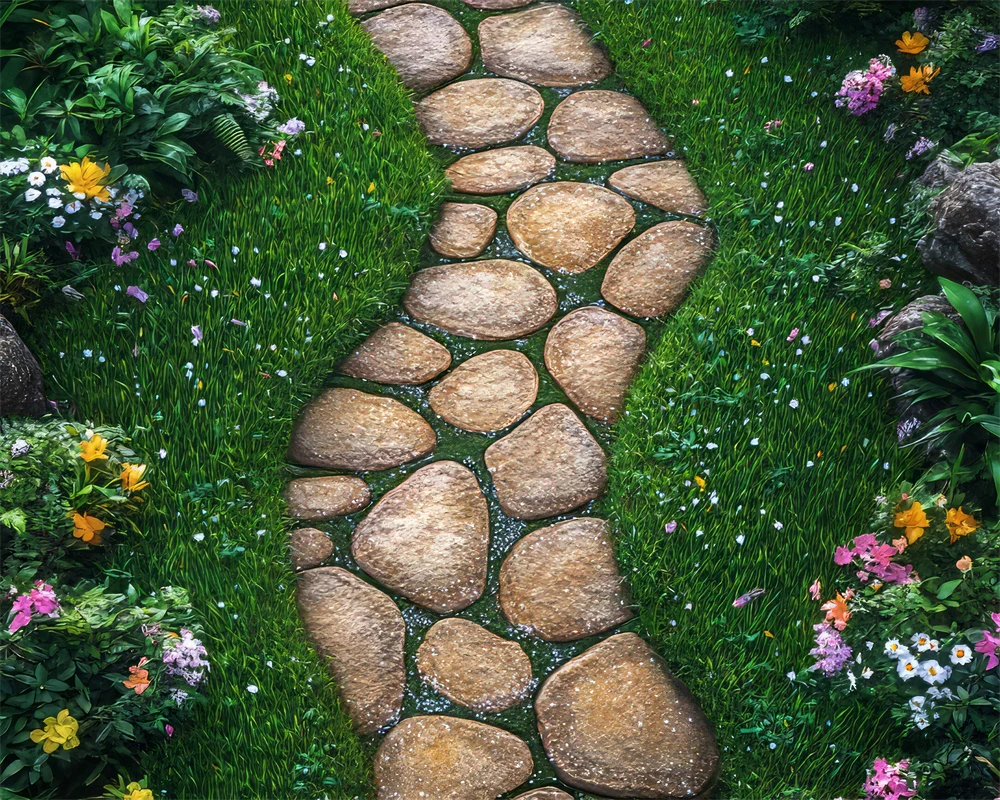 Kate Spring Stone Pathway Garden Rubber Floor Mat Designed by Mini MakeBelieve - Image 2