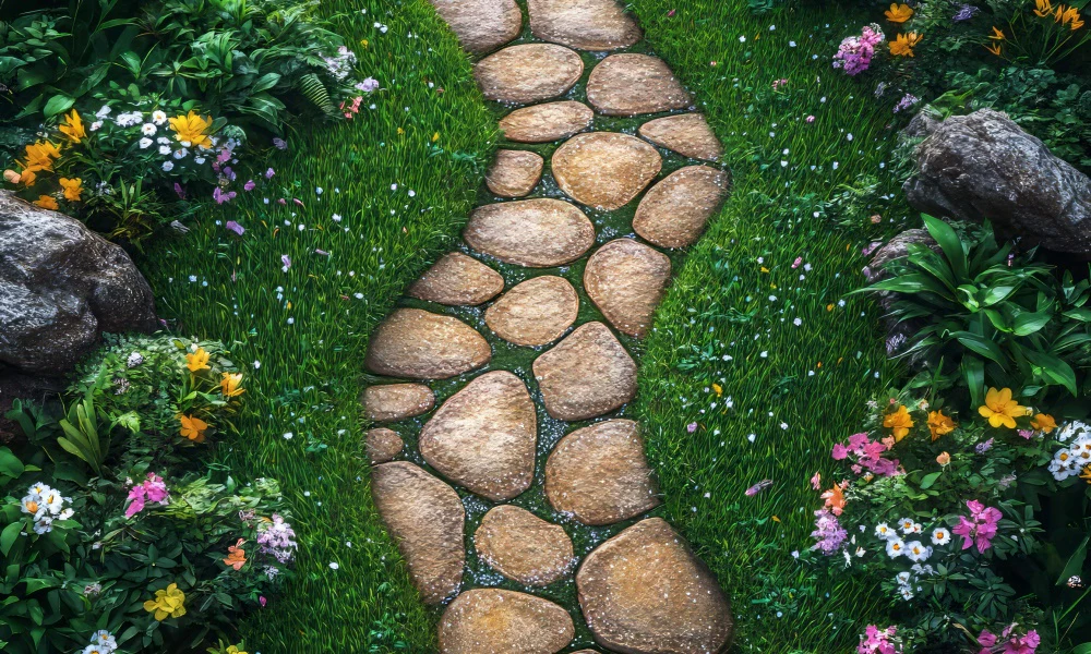 Kate Spring Stone Pathway Garden Rubber Floor Mat Designed by Mini MakeBelieve - Image 3