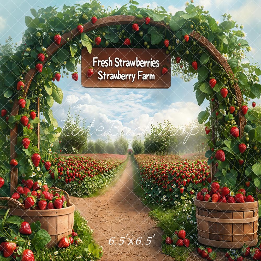 Kate Spring Strawberry Farm Arch Backdrop Designed by Emetselch - Image 2