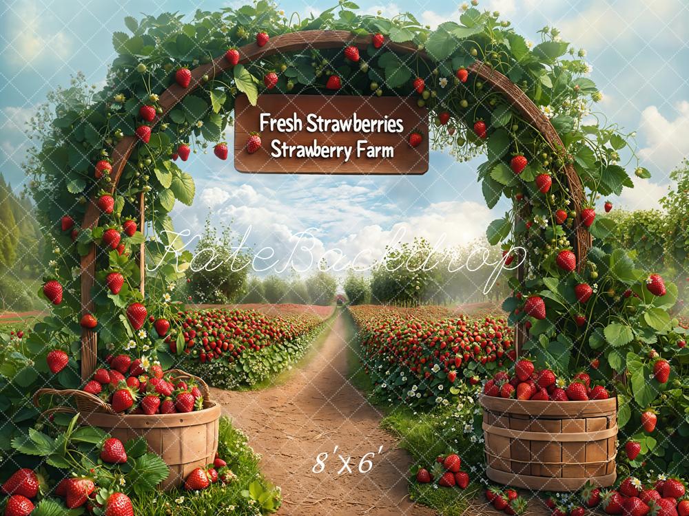 Kate Spring Strawberry Farm Arch Backdrop Designed by Emetselch - Image 3