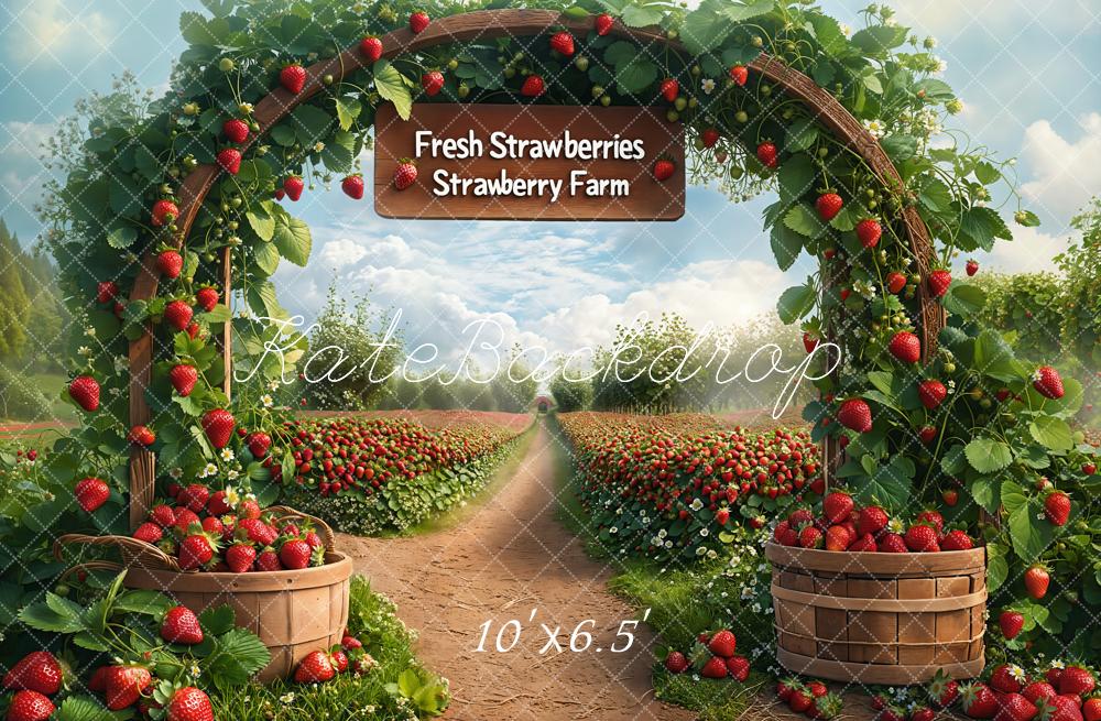 Kate Spring Strawberry Farm Arch Backdrop Designed by Emetselch - Image 4