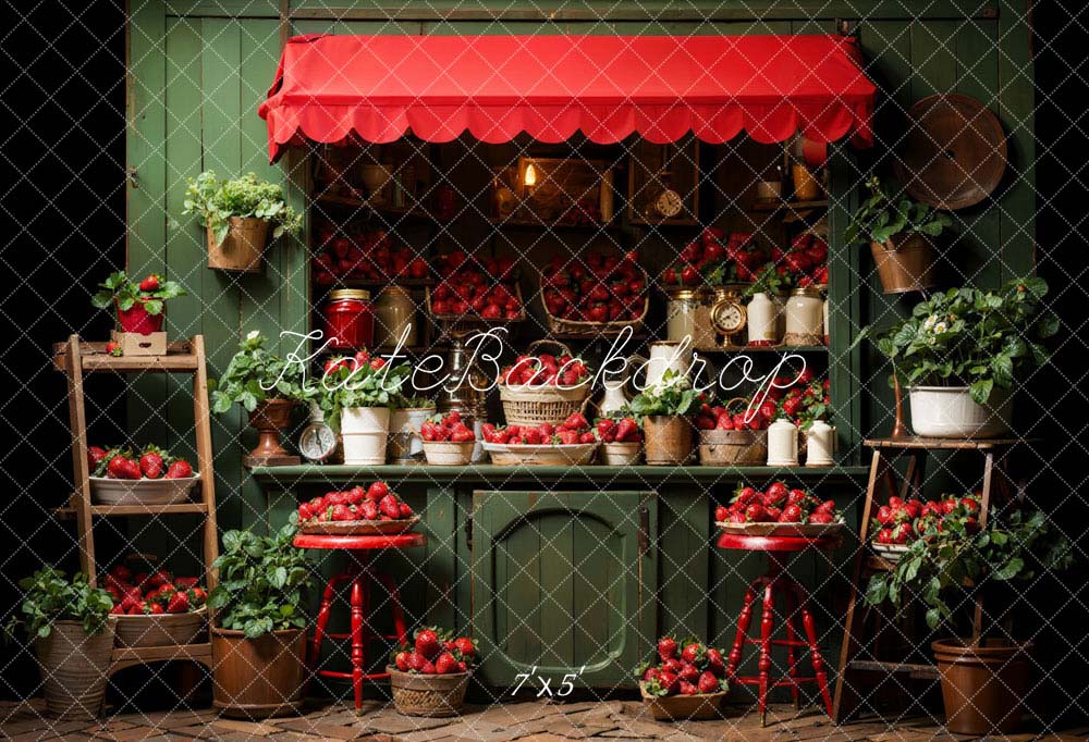 Kate Spring Strawberry Green House Backdrop Designed by Emetselch - Image 2