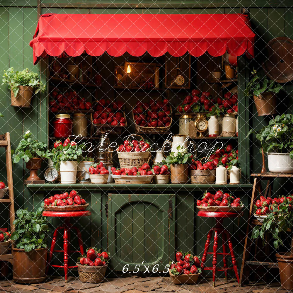 Kate Spring Strawberry Green House Backdrop Designed by Emetselch - Image 5