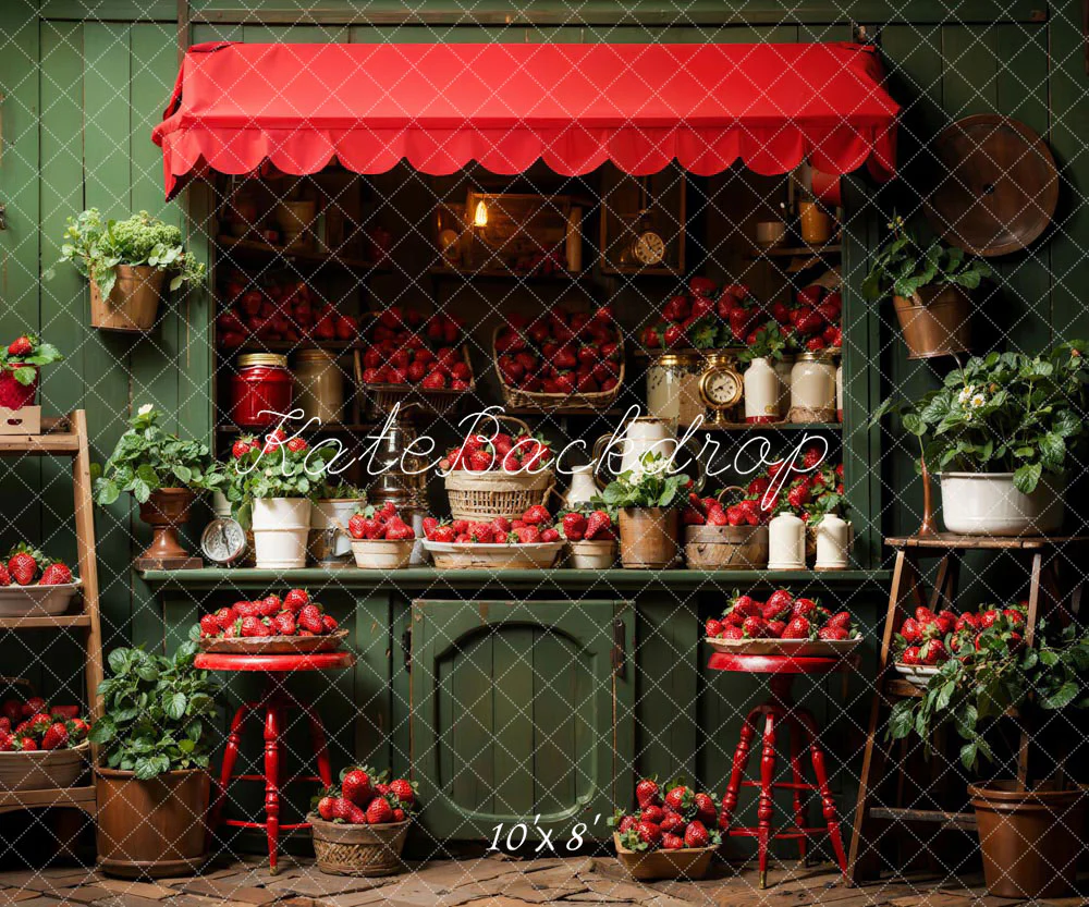 Kate Spring Strawberry Green House Backdrop Designed by Emetselch - Image 8
