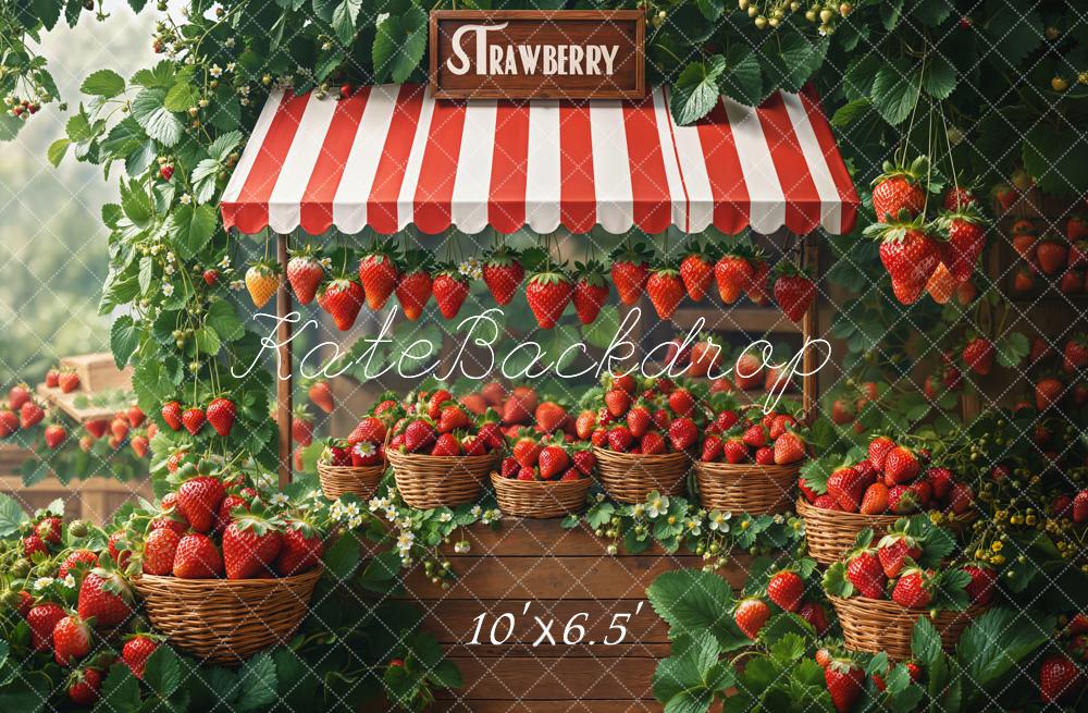 Kate Spring Strawberry Market Stand Basket Backdrop Designed by Emetselch - Image 4
