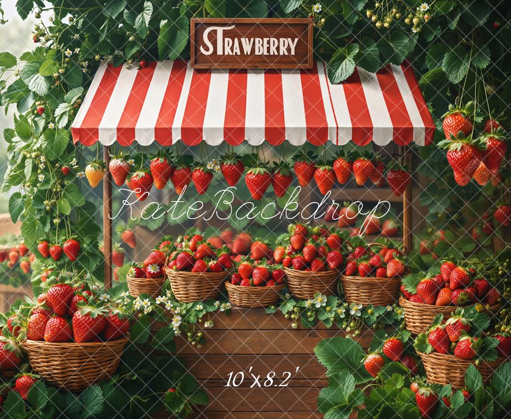 Kate Spring Strawberry Market Stand Basket Backdrop Designed by Emetselch - Image 5