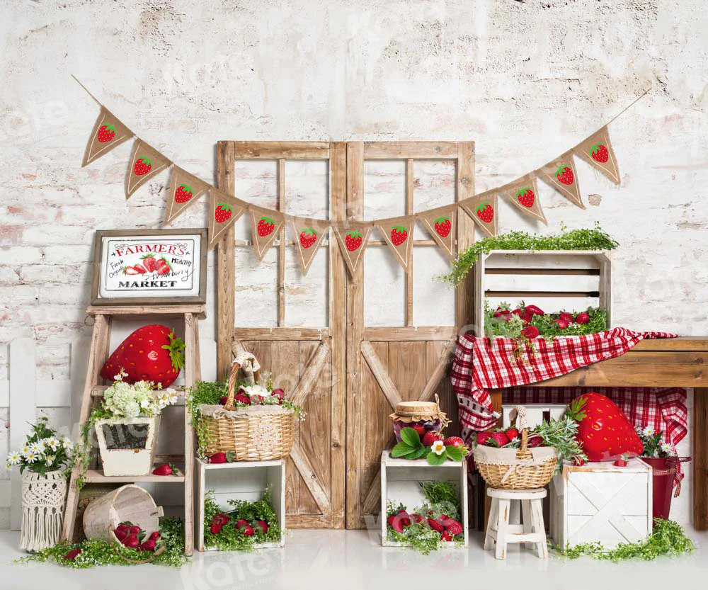 Kate Spring/Summer Strawberry Market Backdrop Designed by Emetselch - Image 3