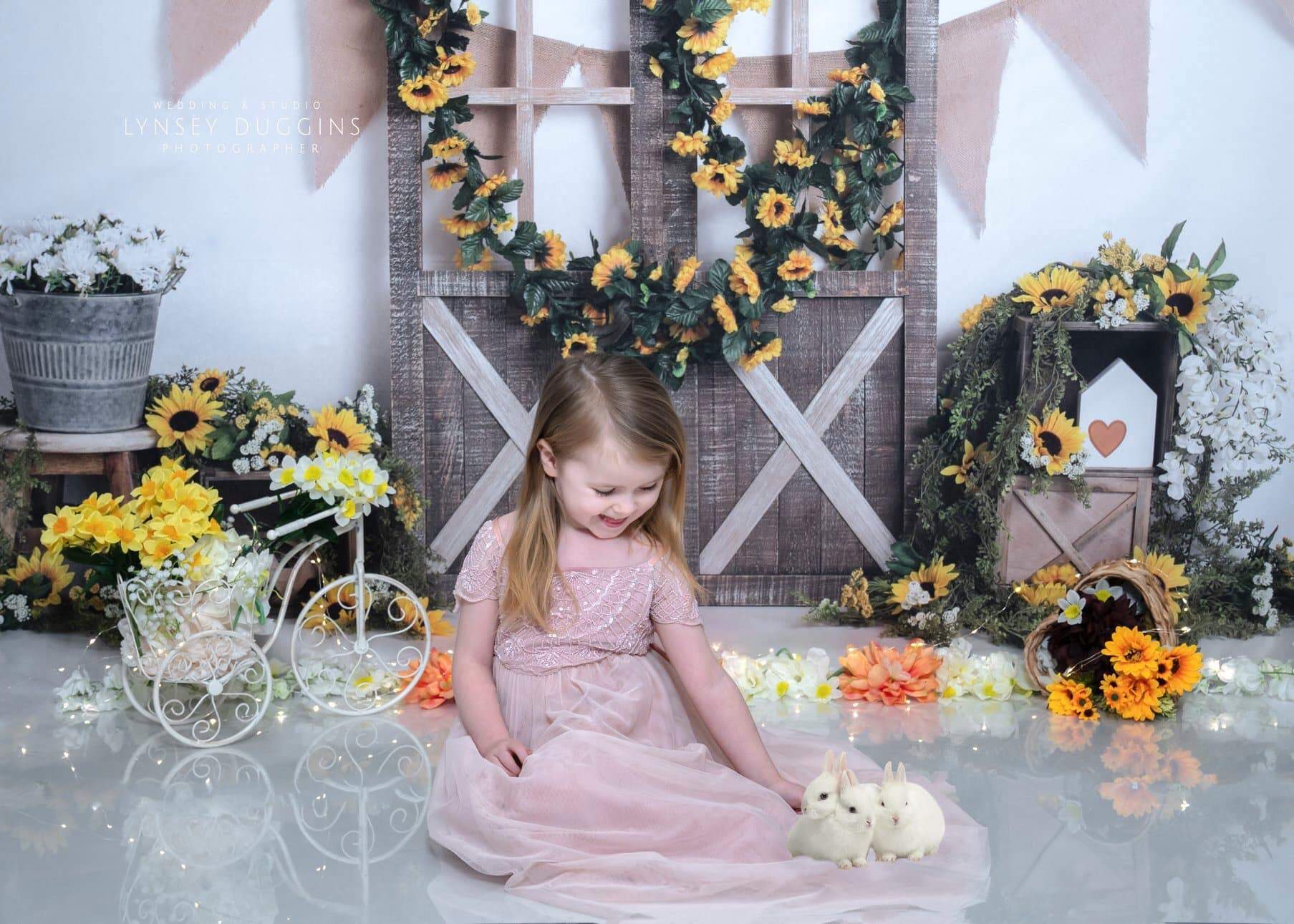 Kate Spring Sunflower Barn Door Decoration Backdrop Designed by Megan Leigh Photography - Image 9