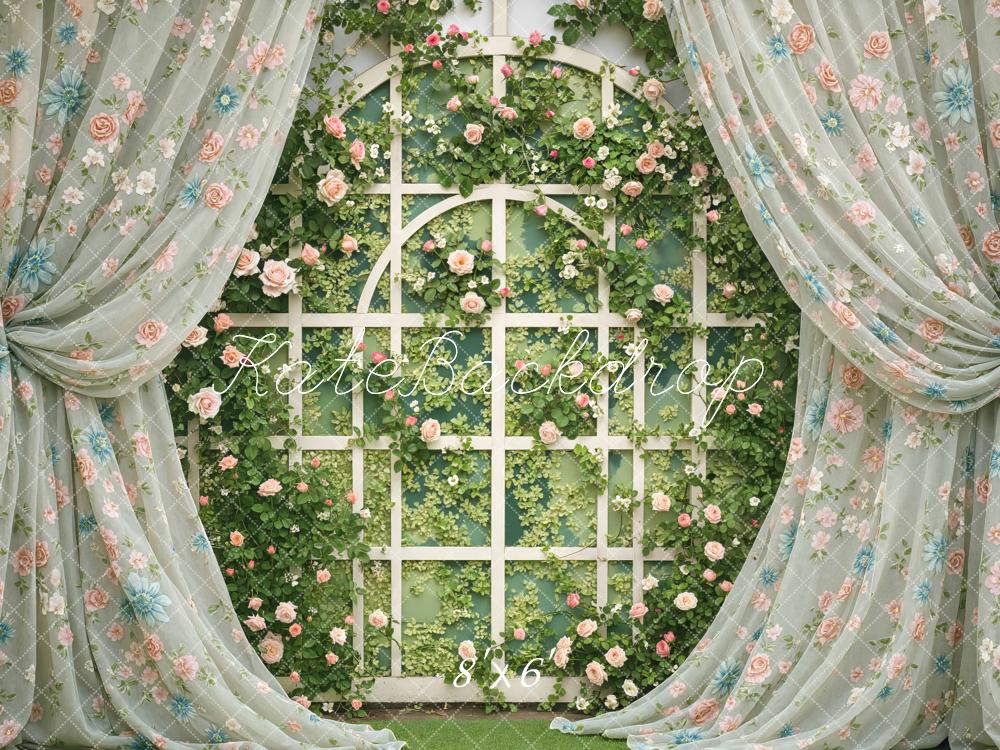 Kate Spring Trellis Curtains Greenery Backdrop Designed by Mini MakeBelieve - Image 3